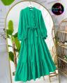 New Casual Frill Style Panel Work Long Frock For Women. 