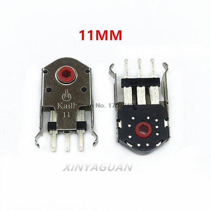2Pcs Highly Accurate Kailh Decoder 7mm~11mm Red Core Rotary Mouse Scroll Wheel Encoder 1.74mm hole for PC Mouse alps encoder