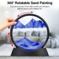 7 Inch White 3D Sand Art | Mesmerizing Sand Clock | Moving Sand Art | Hourglass Sand Timer | Decorative Accent with Deep Sea Landscape | Aesthetic Home Decoration Piece with Metal Stand. 