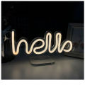 Neon light l LED Mini Neon Lamp l Hello Neon Sign l Home Living Bedroom Children's Room l  Decoration Office Desk Small Light Wall Decor. 