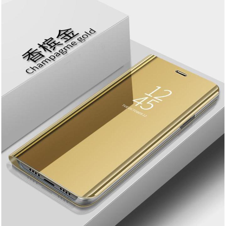 For Samsung Galaxy A71 Clear Mirror Flip Stand Smart View Case Cover Casing