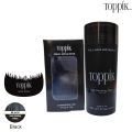 Toppik Hair Fiber 27.5g BLACK + Spray Applicator + Hairline Optimizer Comb Hair Building Fibers Instantly Conceal Thinning Hair and Bald Spots for Men & Women (Large 27.5 Grams Bottle) - Undetectable, Washes Away, For All Hair Types, No Animal Byproducts. 