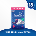 Butterfly Breathables Maxi Thick Sanitary Pads, Large, Value Pack. 