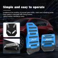 Premium Aluminum Alloy Universal 3PCS Non-Slip Car Pedal Covers For Manual Transmission -Blue-. 
