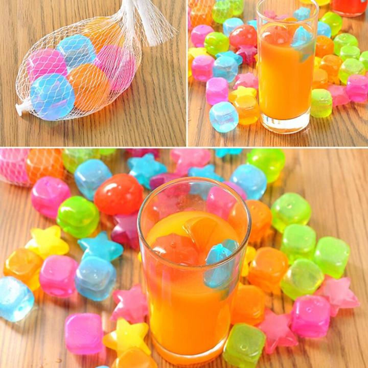 Reusable Ice Cubes Colorful Chilling Squares Stones Filled With Pure Water Non Diluting Ice Cubes For Drinks