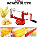 High-Quality Stainless-Steel Spiral Potato Slicer With Non-Slip Rubber Feet. 
