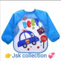 Baby Plastic Full Sleeves Bib Imported Baby Plastic Waterproof Sleeves Baby Bibs Cartoon Long Sleeves Printed Kids Eating feeding Apron. 