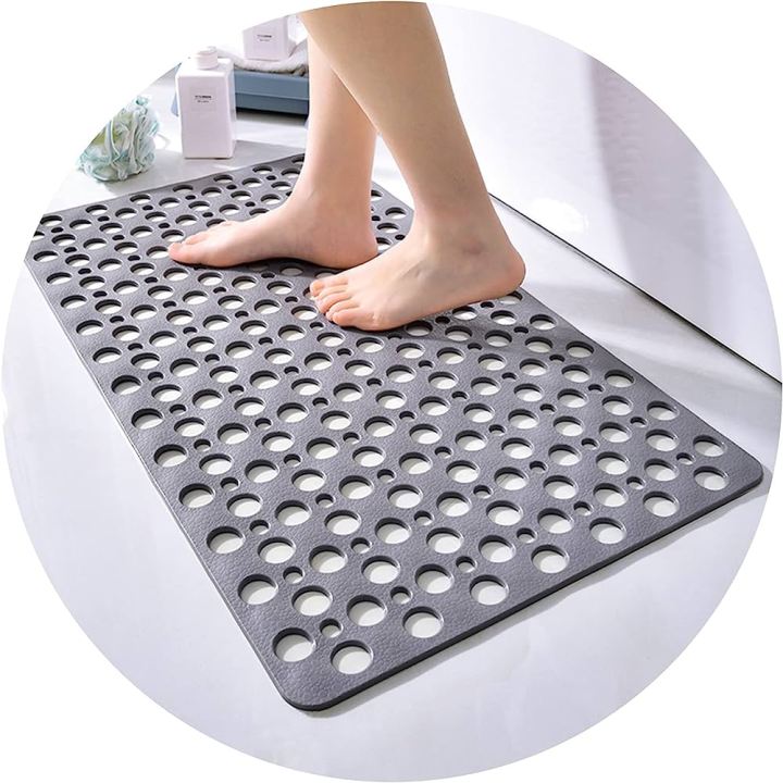 15.50 x 40 inch Non Slip Bath Mat Anti Mould Shower Mats TPE Bathroom Bathtub Mat Floor Shower Mats Anti Slip with Suction Cups