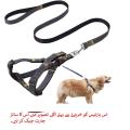 PET Denim Style Dog Leash Harness Set Nylon Adjustable Collar Vest Retractable PS503 PS-LH. 