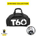 Premium Gym Bags and Kit Bag, T60 Gym Bag Travel Backpack with Shoe Compartment, Multipurpose Weekender Bag, Imported Men Women Outdoor Sports Bag, Unisex Gym Duffel Sports Bag Waterproof with Shoulder Straps. 