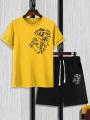Loin Printed Shorts and T Shirts Set for Boys Tracksuit For Mens Summer Tracksuit. 