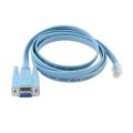 1Pcs 1.5M RJ45 Ethernet to RS232 DB9 COM Port Serial Female Network Adapter Flat Blue Cable. 