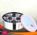 Kitchen Household Masala Box Organizer High-Quality Stainless Steel Spice Box Masala Dabba 7 Deep Katori With Box And Silicon Lids 25 Cm.. 