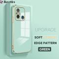 Jizetin for Redmi 11A / Redmi 12C Back Cover Pure Color Luxury 6D Plating Case Side Pattern Soft Silicone Square Mobile Phone Cases. 
