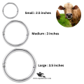 Stainless Steel 3.5 inches Bull Nose Ring for Cattle – Livestock Control Tool. 