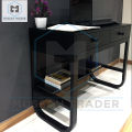 Home Office Multi-Layer Storage Frame Computer Table - Double Drawer Laptop Office Desk and Writing Table for Efficient Work and Study. 