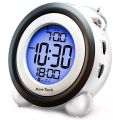 Digital Alarm Clock,Time Date Display Twin Bell Very Loud for Heavy Sleepers Dual Alarm Blue Backlight for Teens. 