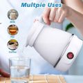 Travel Foldable Electric Kettle - Foldable Electric Kettle, Camping Kettle, Mini Travel Kettle, Silicone Electric Water Boiler, Tea Coffee Maker, Portable Coffee Kettle with Separable Power Cord. 