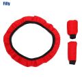 3Pcs/Sets Breathable Soft Car Steering Wheel Cover Hand Brake Stop Lever. 