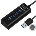 USB 3.0 Hub 4 Ports High Speed usb 3.0 port Hub Splitter Fast Data Transfer USB Hub Extender Extension Connector Compatible Windows PC / Mac / Surface Pro / Laptop / Printer / Mobile HDD / LED Light USB HUB. 