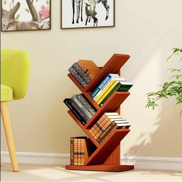 DD Tree Bookcase | 4-Tier Book Rack | Free Standing Bookshelf Display ...