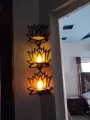 Lotus Shaped Wall Shelf, Latest Wooden Wall Shelf, Trending Corner Shelf, Wall Decoration Items   Room Decoration Items for Plants, Home Decoration Candle Stand Decorating Items |Candle Holders | Wall Decor | Trending Wall Decor | Wall Shelf. 