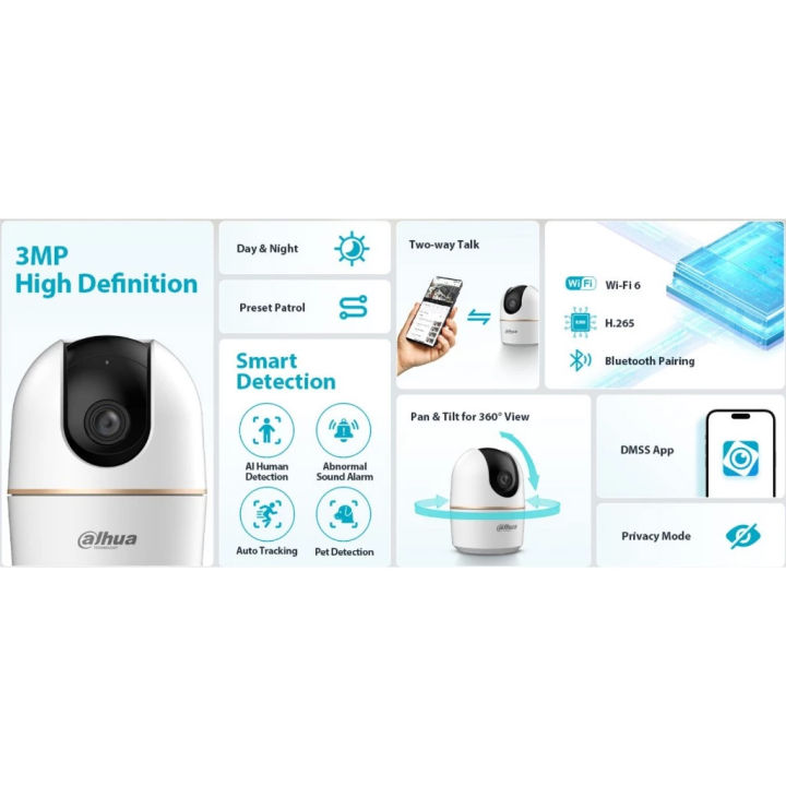 DAHUA%20Hero%20A1%20Camera%203MP%20Indoor%20Pan/Tilt%20360%20WIFI%20Camera%20Two%20Way%20Talk%20%20Night%20Vision%20Auto%20Track%20Camera%20-%20Image%205