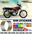 Wheel Stickers for HONDA CG125, CD70 Rim Reflector Tape Motorcycle Decals Graphics 17". 