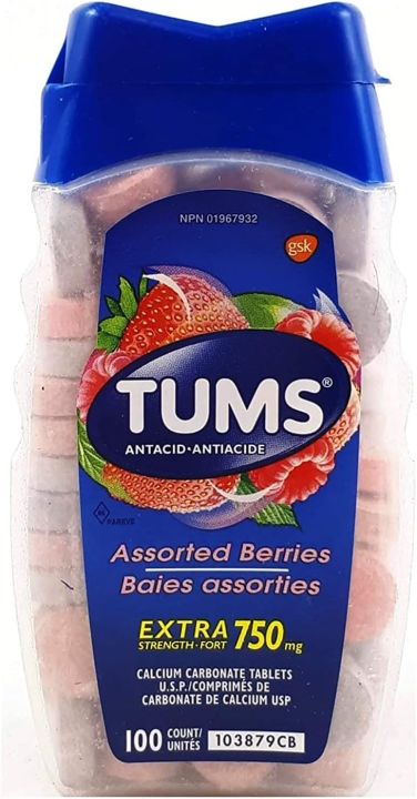 TUMS Assorted Berries Extra Strength Antacid Chewable Tablets (100)