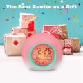 2X Kids Alarm Clock - Wake Up Light Digital Clock with 7 Colors Chang, Press Control and Snooze Function for Bedrooms. 
