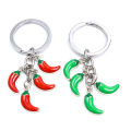Fashion Alloy Mini Pepper Keychain Creative Red Green Chili Pendant Keyring Bag Car Key Jewelry Accessory For Women Men Gifts. 