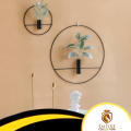 2 Wall Planter (Small & Large) Hanging Succulent Pot Black and Gold Planters Round Glass Plant Pots Home Flower Vase Air Plant Terrariums Container （No Plant）. 