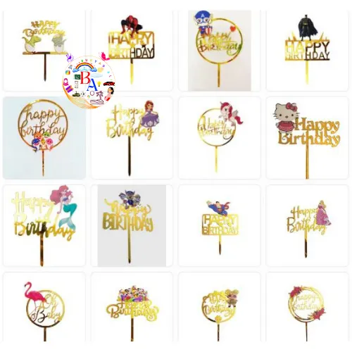 Cartoon%20Theme%20Acrylic%20Cake%20Topper%20Multi%20Cartoons%20Cake%20Topper%20-%20Image%202