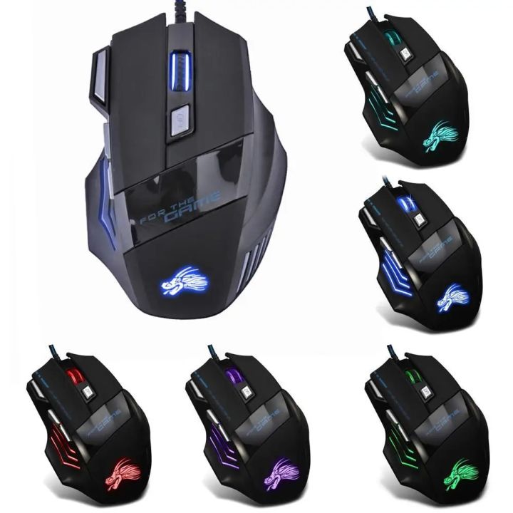 5500/3200/2400 DPI LED Optical USB Wired Gaming Mouse 7 /6/3 Buttons Gamer Computer Mice