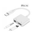 Best Genuine Jack For IPhone 2 in 1 Gaming Lighting Gaming Splitter Adapter Headphone Jack Aux Audio & Charger Adapter Cable Connector for IOS Compatible For Apple. 