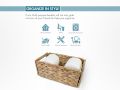 ADO Basics  Foldable Water Hyacinth Hand Woven Basket with Handles, Toilet Paper Storage Wicker Baskets 12" Length, 6.29" Width, 4.25 Height, Tokri. 