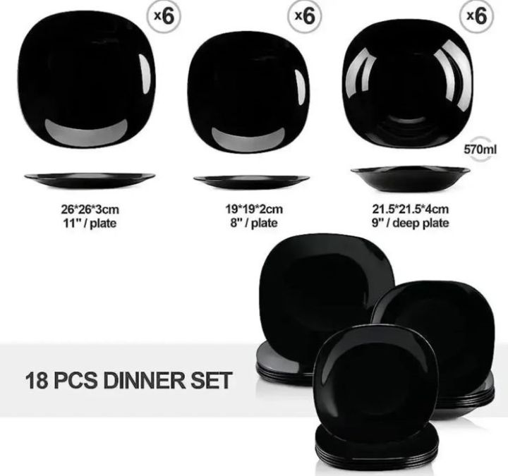 Elegant%20Black%20Marble%20Dinner%20Plates%20Set,%206x8"/6x9"/6x11"%20-%20Premium%20Design,18-Piece%20High-Quality%20Marble%20Tableware%20-%20Image%202