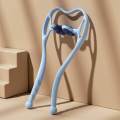 Neck Shoulder Self Massager Hand Roller Shoulder Relaxer Dual Point , Alleviates Sore Muscles S‐Shaped Curve Design Lightweight Convenient - Blue. 