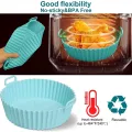 Air Fryer Silicone Griddle Reusable Pot Easy Clean Round/Rectangular Liner Ninja Griddle Pizza Plate Grill Mat Air Fryer Accessories Fryer Silicone Pot Basket Liner Non-Stick Oven Baking Tray. 