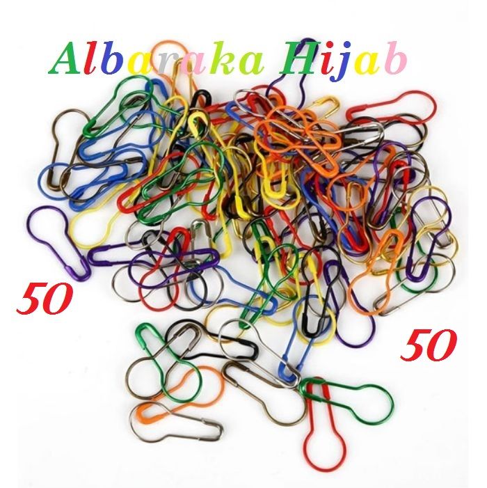 Coilless Safety Pins – 25/50/100 PCS Colorful Loop Hijab Scarf Pins, No Snag, Professional Use