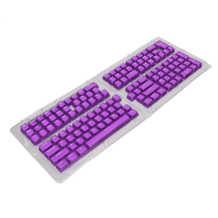 132 Keys Keyboard Keycaps ABS OEM Height Overmolding Injection Molding Ergonomic Design DIY Keyboard Keycaps Transparent Purple White Letters