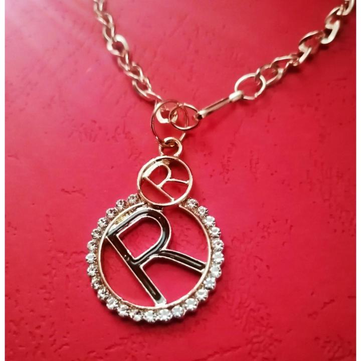 Round Golden Double Alphabet R Locket For Girls & Women | Daraz.pk