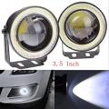 Universal Angel Eyes Fog Light Projector with Ring lights 89mm Diameters (3.5 inches) 2 Pieces Angel Eyes Fog Lamps. 