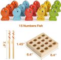 Wooden digital magnetic fishing game. 