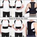 Adjustable Magnetic Back Support Posture Corrector Brace Elastic Shoulder With Back Straight Belt Relieve Back Pain For Men And Women (Different Sizes). 