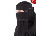 Niqab for Girls Saudi Style with Bidoon Essma Label and logo steel clip | Niqab 10X12 and Hijab for girls Women Gift |Saudi forehead Niqab High Imported Quality Korean fabric |Ready to wear Hijab Niqab | Princess Crown Niqab Hijab Zip Forhead Niqab Patti. 