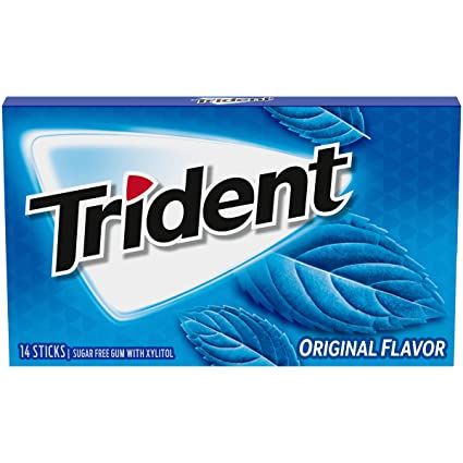 Trident Original Flavor Bubble Gum 1 Packet (27 grams Made in USA)