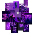 Purple Aesthetic Stickers Pack of 40 Customized 4x6 Inch Stickers for Wall Decoration and Personalization. 