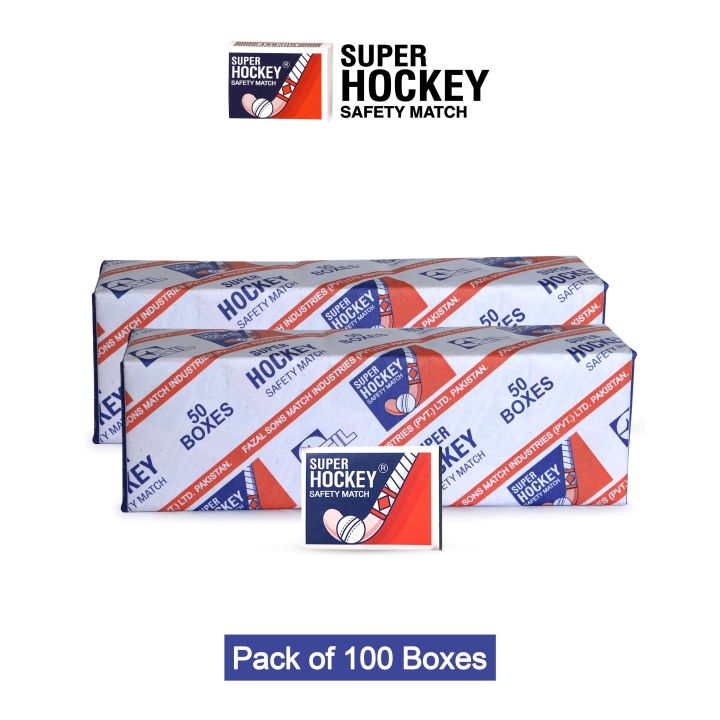 Super Hockey Safety Matches - Pack of 100 boxes