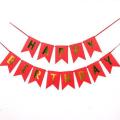 Red Happy Birthday Banner Cards, Happy Birthday Banner Cards with Ribbon. 